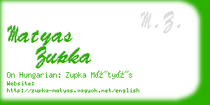 matyas zupka business card